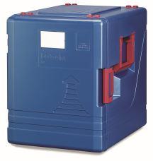 Frontlader für GN blu box 52 gn Speisentransportbehälter aus hoch schlagzähem PPC mit Silber Zeolith für den Heiß oder Kühltransport für 2 x GNBehälter bis /, 200mm Tiefe (oder Unterteilungen) 2