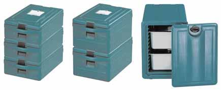 Bei Thermobox Plus ist der Einhand- Verschlußmechanismus durch ein spezielles System mit dem Behälterdeckel verbunden. Dieses läßt sich zu Reinigungszwecken leicht vom Behälterdeckel entfernen.