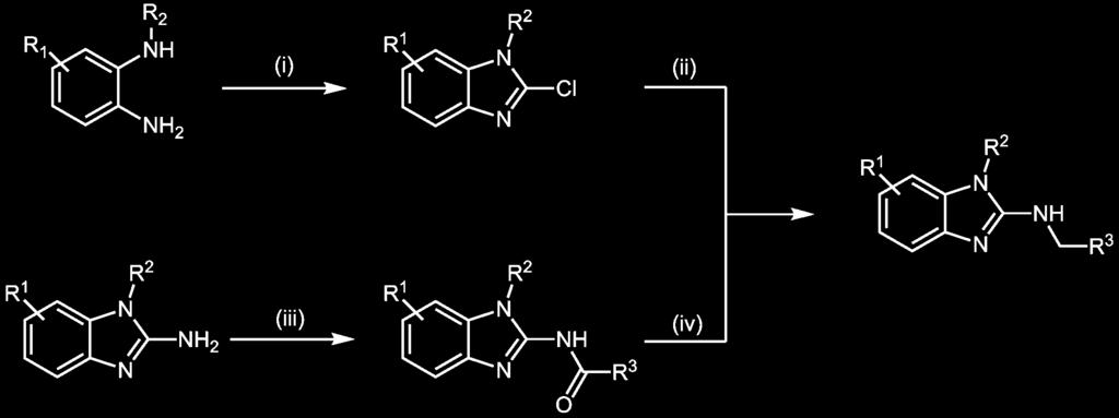 Synthese 3.8 Darstellung von 2-(Arylamino)-1H-benzimidazolen Zur Darstellung von 2-(Arylamino)-1H-benzimidazolen standen verschiedene Möglichkeiten zur Auswahl (Abbildung 3.27).