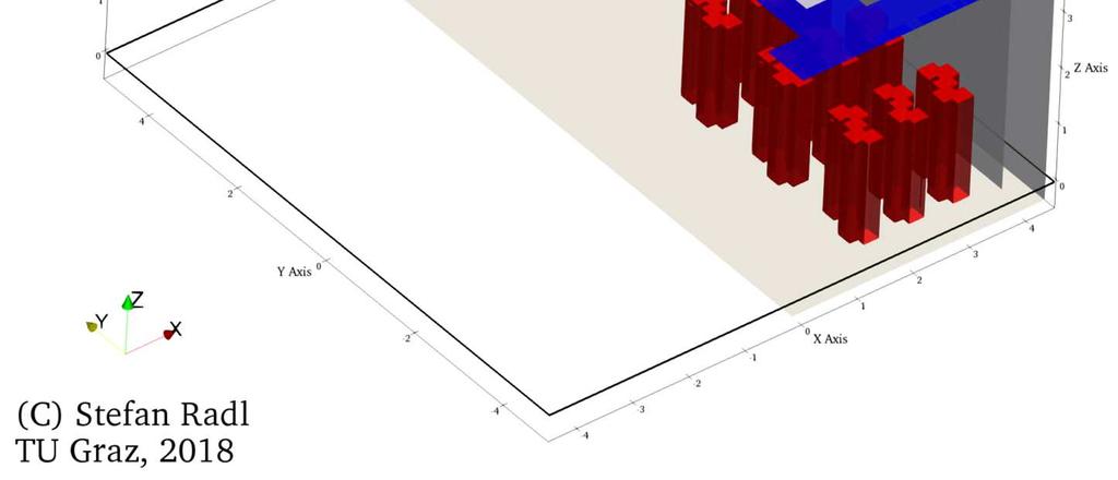 below floor tiles simulated Horizontal cooler Obstacles