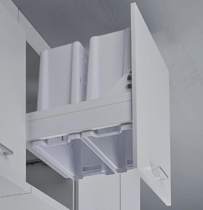 2 Ablageschalen - Kunststoff weiß Farbe Wäschekorb weiß 42016000 Wäschekorb mit Auszug aushängbar 500 - Frontauszug für 500 mm Elementbreite -