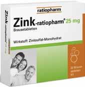 Zinkratiopharm 25 mg 20 Brausetabletten statt 5,75 1) 3,98