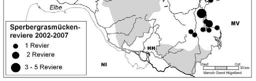 In Schleswig-Holstein erreicht sie im südöstlichen Landesteil ihre westliche Verbreitungsgrenze. Seit ca.