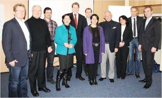 Von links nach rechts: Jörg-Andreas Grundmann (plan b, Murnau), Uwe Ruppert (Busch-Jaeger Elektro GmbH, Lüdenscheid), Ralf Spitzauer (Computer Consulting Spitzauer GmbH, Schwieberdingen), Evelin S.