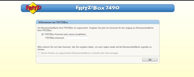 Starten Sie einen Internet-Browser auf Ihrem PC und geben in die Adresszeile folgendes ein: http://fritz.box.