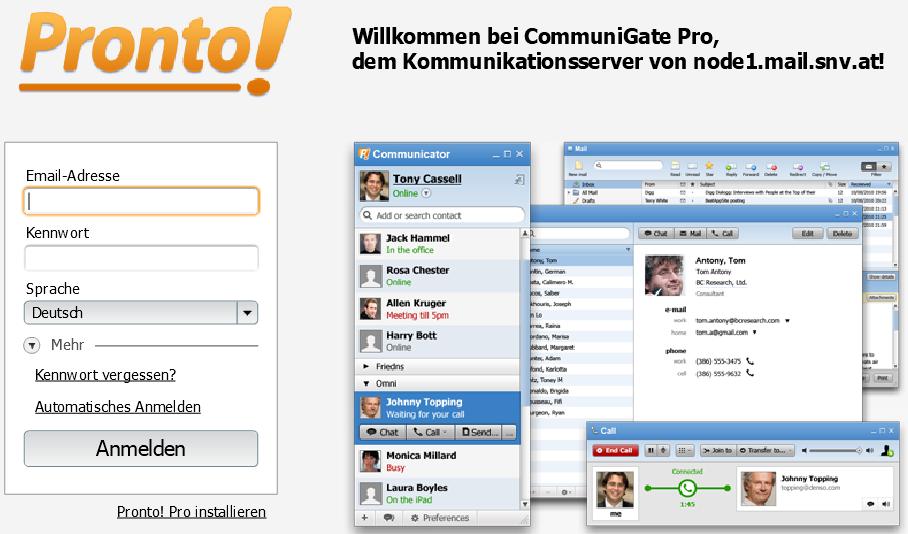 HPronto ist ein E-Mail-Webclient, der plattformunabhängig ist. Es wird nur ein Webbrowser benötigt.