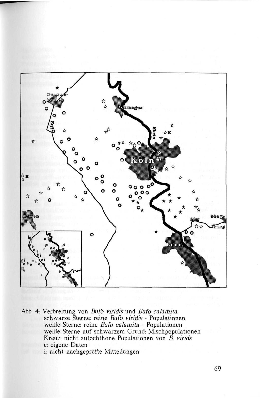Abb. 4: Verbreitung von Bufo viridis und Bufo calamita.