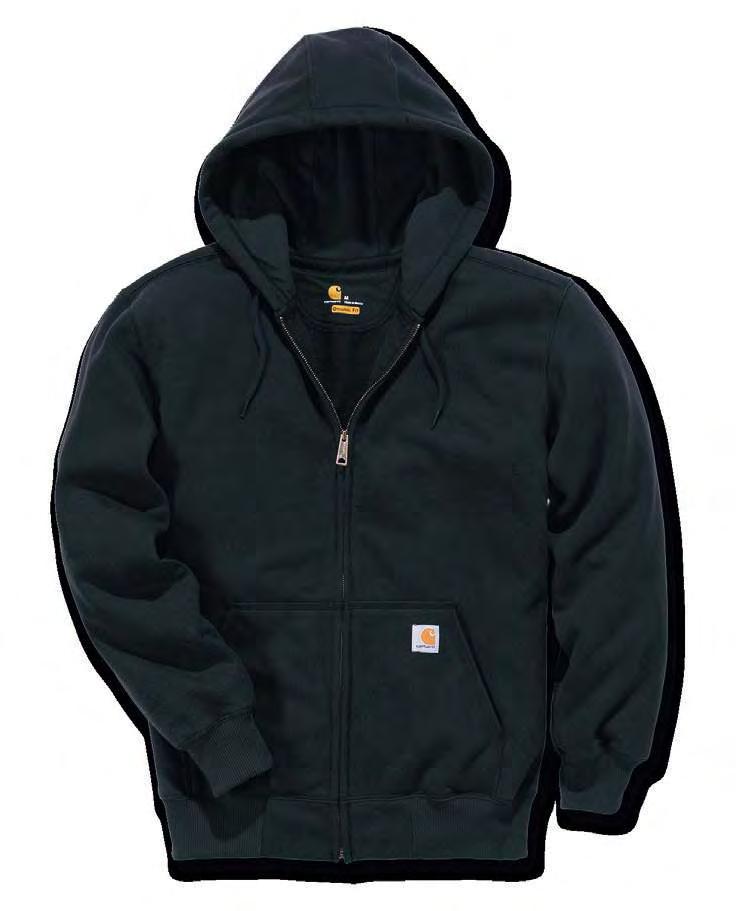472 100614-/Black 100614-472/New Navy 100614 Paxton Heavyweight ZIP FRONT Sweatshirt ORIGINAL FIT 13-ounce / 441 gram, 80% cotton/20% polyester blend shell with Rain Defender durable water repellent