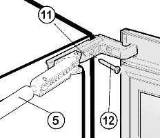 Wenn sie herunterfällt, kann die Glasscheibe zerspringen. u Die Tür beim Abnehmen ausreichend sichern! u Glastür zu zweit ausbauen. u Tür auf einer weichen Unterlage ablegen. 4.1.