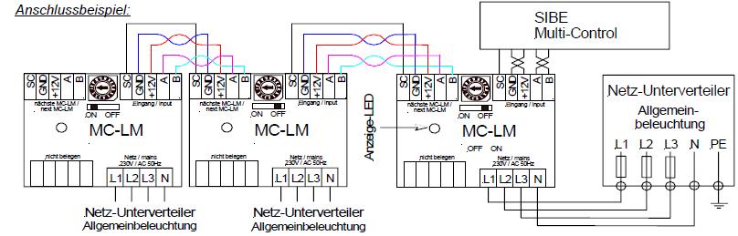 3. Überwachungs- und Mischbetriebsbaustein: MU05 Leuchtenüberwachungsbaustein zur Einzelleuchtenüberwachung und Mischbetrieb mit Adressschalter (bis zu 20