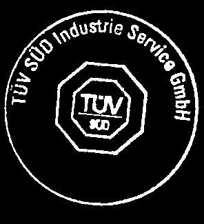 ZERTIFIKAT Die der TÜV SÜD Industrie Service GmbH bescheinigt, dass die Firma wurde als Hersteller nach AD 2000-Merkblatt W 0 / A 4 und TRB 801 Nr. 45 überprüft und anerkannt.