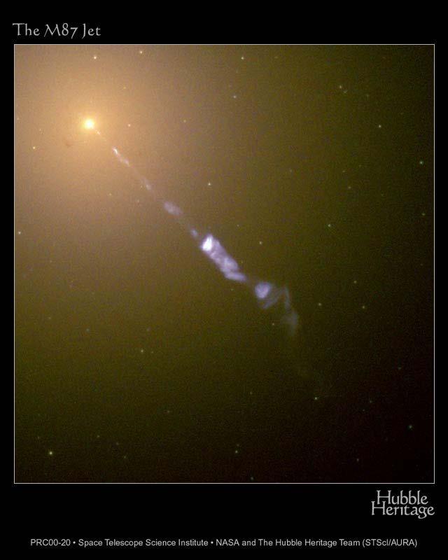 8 1.2. LUFTSCHAUER Abbildung 1.5: Hubble-Aufnahme des Jets der Galaxie M87 [4]. Erdatmosphäre erzeugt werden.