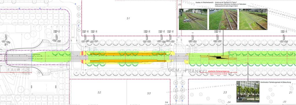 Lageplan 4: Station Europagarten und Gemeinschaftsbauwerk Europagarten Oberirdische Station Europagarten mit seitlichen Bahnsteigen, Barrierefreie Zuwegungen und