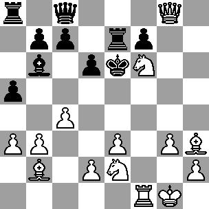 27.Sb4+ Kc5 28.d4#) 25.Sf6+ Ke6 26.Lh3# mit einem Remis von Manfred Schwarz. Beide hatten ihre Bauern dermaßen ineinander verzahnt, dass ohne Opfer kein Durchkommen war.