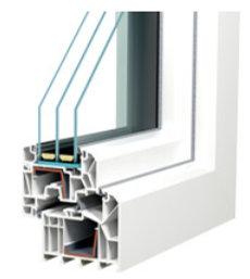 Fenster / Balkontür Kunststofffenster mit 3-Scheibe