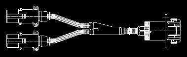 Adapter Leitung / Adapter able Adapterleitung mit Wellrohr mit P/ V Aluminium Stecker (Verschraubung) und P/V Steckdose Adapter cable with corrugated tube with P/ V aluminium plug (cap nut) and P/V