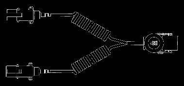 Adapterelektrowendel V / Adapter coils V Adapterelektrowendel mit P/ V Aluminium Stecker (Verschraubung) Adapter spiral cable with P/ V aluminium plug (cap nut) Wendeldurchmesser 0 mm Coil diameter 0