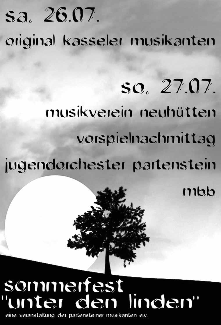 Partensteiner Musikanten e.v. Sommerfest Unter den Linden Am 26. und 27.
