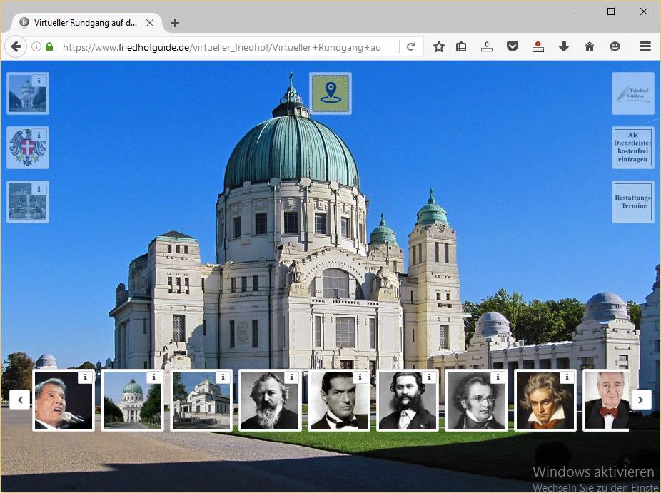 Beispiel: Virtueller Friedhofsrundgang Virtueller Friedhof Multimediale Sicht Virtueller Friedhof Geographische Sicht Inhaltlicher