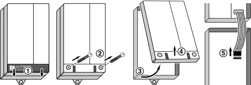 Montage und Inbetriebnahme 1. Signalteil öffnen. 2. Signalteil an der Wand befestigen (A oder B).