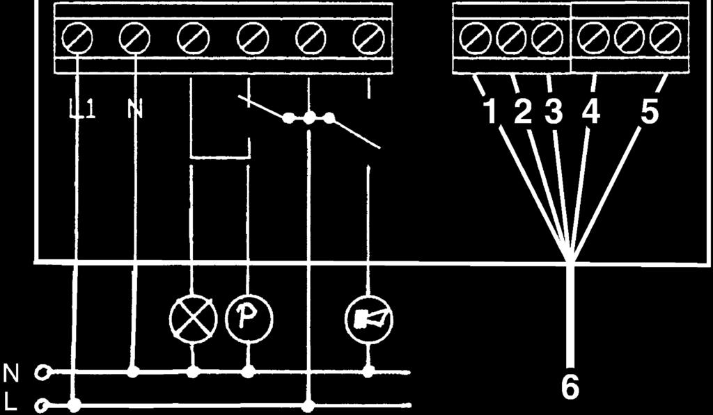 1. Das Netzkabel durch die linke Verschraubung in das Signalteil einführen. 2. Die Phase an die Klemme L1 und den Neutralleiter an die Klemme N führen.
