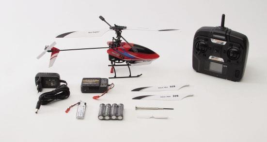 Lieferumfang Single-Rotor Helikopter RTF 2-Blatt Heckrotor mit E-Motorantrieb Kunststoffhaube E-Motor für den Hauptantrieb LiPo Akku 3,7 V 500 mah Ladegerät mit Steckernetzteil für den Flugakku 2,4