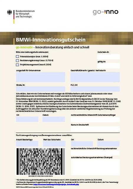 Impulsprogramm Materialeffizienz Die BMWi-Innovationsgutscheine Ein Unternehmen kann innerhalb von drei Jahren nur eine Beratung nach Leistungsstufe 1 in Anspruch nehmen (Potenzialanalyse).