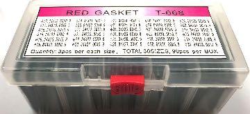 of Sansfil-Gaskets "big red" 78 pieces, (3 x 27 Sizes Ø 32,0-44,8 mm) 942.2# -5* Box Abm.