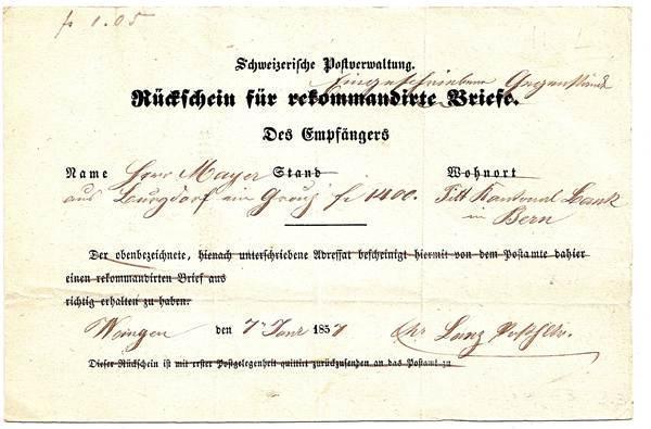 Abbildung 00.D.0.0.1857 : Quelle Sammlung Egger 00.D.0.0.1858 Titel : Franko Zeddel.