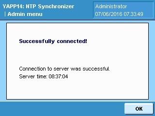 In the configuration menu, the following parameters are requested: The IP address of the network NTP server needs to be added in at the first field.