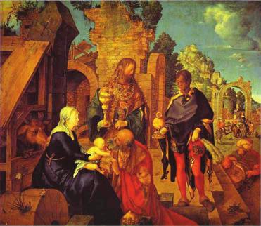 5 Die heiligen drei Könige in der Kunst Die Anbetung der Könige und ihr Zug nach Bethlehem sind traditionelle Motive in der christlichen bildenden Kunst.