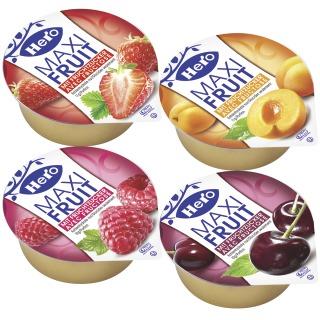 Hero Mai Fruit Fruchtaufstrich Assortiment 220/240 Portionen à 28.0g Art.Nr. 394.371 Bruttogewicht Nettogewicht 3.755 KG 3.