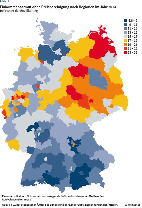 Regionale Unterschiede: Kaufkraft Quelle: Röhl, / Schröder, 2017: Armut