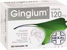 Gingium intens 120 mg 120 Filmtabletten 34% statt 91,99 1) 59,98 1) Eigener