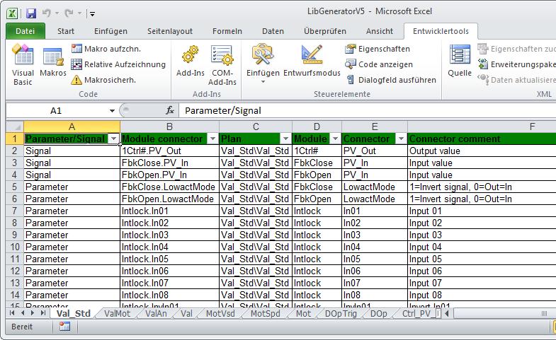 Alternativ können Sie den Excel-Generator auch mit einer der beiden Beispielexporte testen (siehe Screenshot).