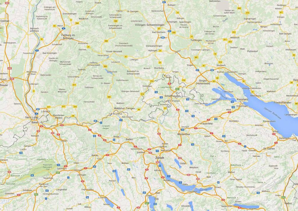 5 Distanzen Ort Distanz Schaffhausen 3.90 km 0:06 h 0:06 h Winterthur 28.8 km 0:29 h 0:31 h Zürich 52.0 km 0:45 h 0:58 h Zürich Flughafen 35.