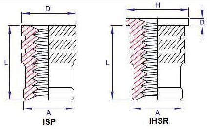 GEWINDEEINSATZ FÜR DUROPLASTE - ISP/IHSR Der ISP bzw. IHSR wurde für die Installierung in harten und spröden Duroplasten entwickelt.