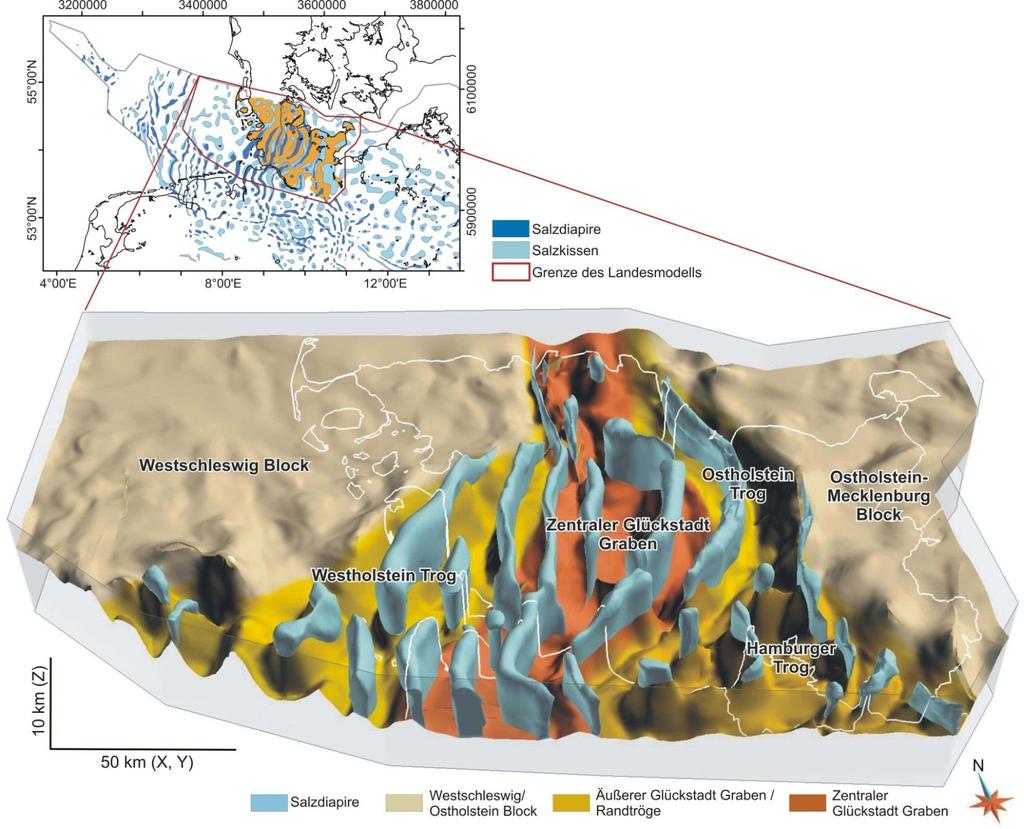 Einleitung Geologische Übersicht Top Perm in 3D Modell des