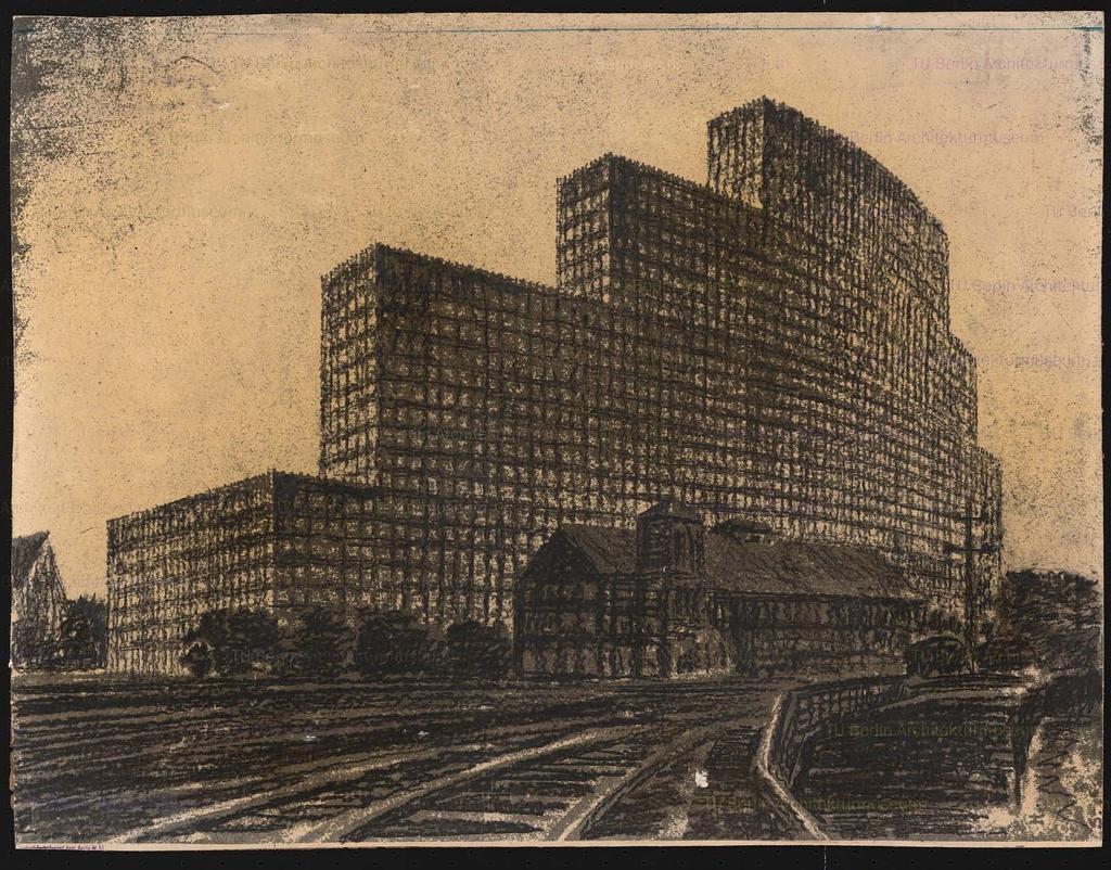 Messehaus Hamburg, Hans Poelzig, Vorschlag B, 1925