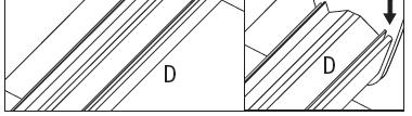 Montageanleitung Beschilderungssystem City-Line Aussenaufsteller 1. Legen Sie das Abschlussprofil D auf eine Tischplatte oder sauberen Untergrund. 2.