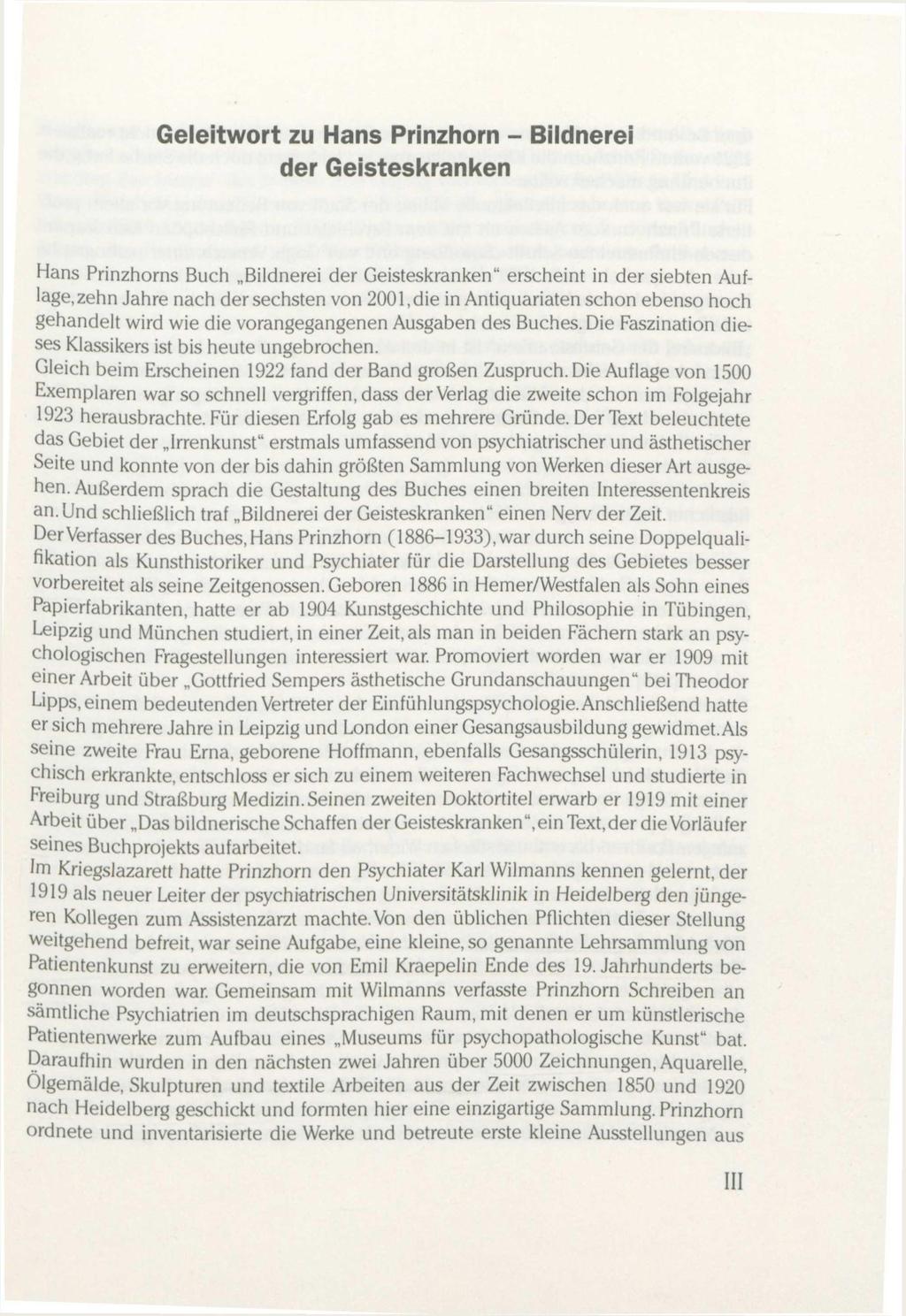 Originalveröffentlichung in: Prinzhorn, Hans: Bildnerei der Geisteskranken : ein Beitrag zur Psychologie und Psychopathologie der Gestaltung. - 7.