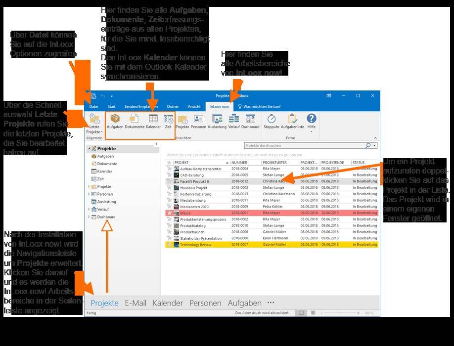 InLoox now! für Outlook: Überblick InLoox now! für Outlook bietet viele Funktionen, um Sie und Ihr Team im Arbeits- und Projektalltag zu unterstützen. Nachdem Sie den InLoox now!