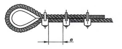 Bügelseilklemme (nach EN 13411-5) Endverbindung für Stahldrahtseile, galv. verzinkt Die Seilklemmen sind nach erfolgter Belastung des Drahtseiles nachzuziehen.