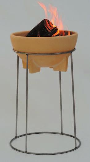 Pfannenhalterungen Brazier made of CeraFlam FFF with steel pan and 3 attachable ceramic pan holders Ø 34 cm H 18 cm