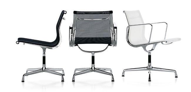 EA 105, EA 107, EA 108 Charles & Ray Eames, 1958 EA 105, EA 108, EA 107 Die Stühle der Aluminium Group sind die bekanntesten Entwürfe on Charles und Ray Eames.