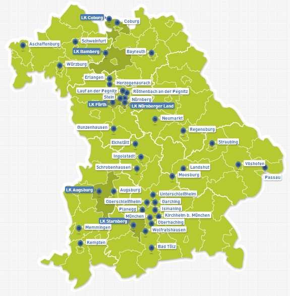 AGFK-Mitglieder Bayern 39 Kommunen und Städte und 6