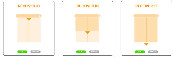 Produkt, zeigt der Pfeil den zuletzt ausgelösten Befehl des Slim Receiver io Plugs Senkrechtmarkise Senkrechtmarkise Senkrechtmarkise
