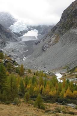 Frontmoränen a) Gletscherlandschaa 2012 b) Mont-