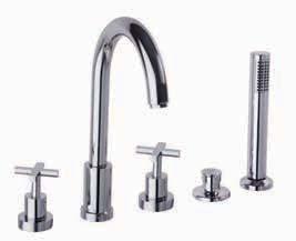 METALL 6233 M 256974 Wannenrand-Armatur Twin lever deck mounted bath shower tap with shower kit 335 185 240 Ventileinsatz: 1700C1/2 Head:1700 C1/2 GL6233 +