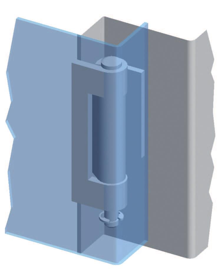 CERNIERA 100 ZS01 Cerniera in acciaio a saldare. Perno in acciaio. Adatta per ante singole destre Confezione: 50 pz. Weld hinge in steel. Rotation pin in steel. Suitable for RH and LH doors.